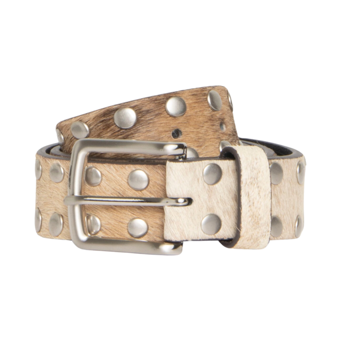 스투시 8볼 스터드 벨트 로우 카우하이드 헤어(Stussy 8 Ball Studded Belt Raw Cowhide Hair)