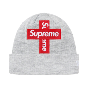 Supreme New Era Cross Box Logo Beanie Heather Grey - 20FW