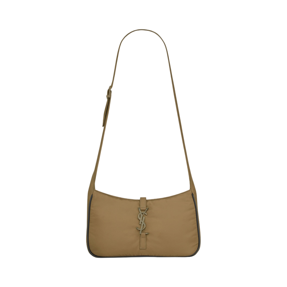 생로랑 르 5 A 7 크로스바디백 에코닐 리제너레이티드 나일론 골든 브라운 블랙(Saint Laurent Le 5 À 7 Crossbody Bag in Econyl Regenerated Nylon Golden Brown Black) - 1