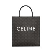 Celine Medium Vertical Cabas in Triomphe Canvas with Celine Print Black