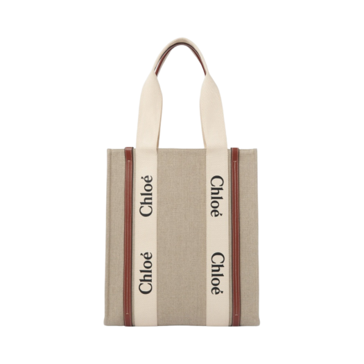 Chloe Woody N/S Tote Bag Sepia Brown