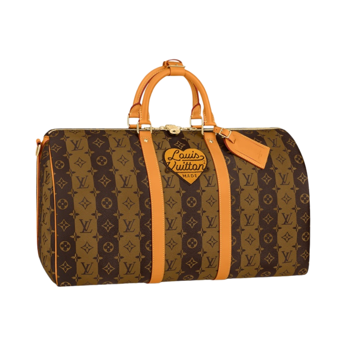 루이비통 x 니고 키폴 반둘리에 50 모노그램 스트라이프 브라운