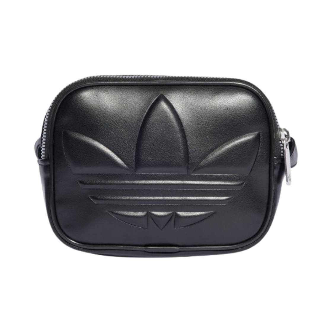 아디다스 폴리우레탄 엠보스드 트레포일 미니 에어라이너 백 블랙(Adidas Polyurethane Embossed Trefoil Mini Airliner Bag Black)