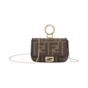 Fendi Fabric Nano Baguette Charm Brown