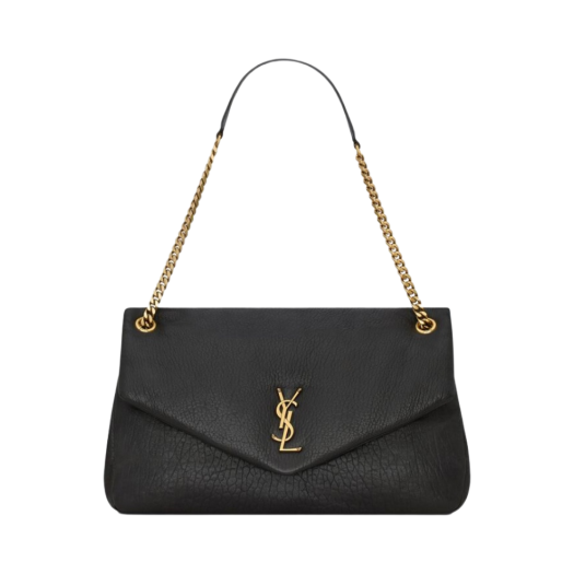 Saint Laurent Calypso Large Bag in Grained Lambskin Black