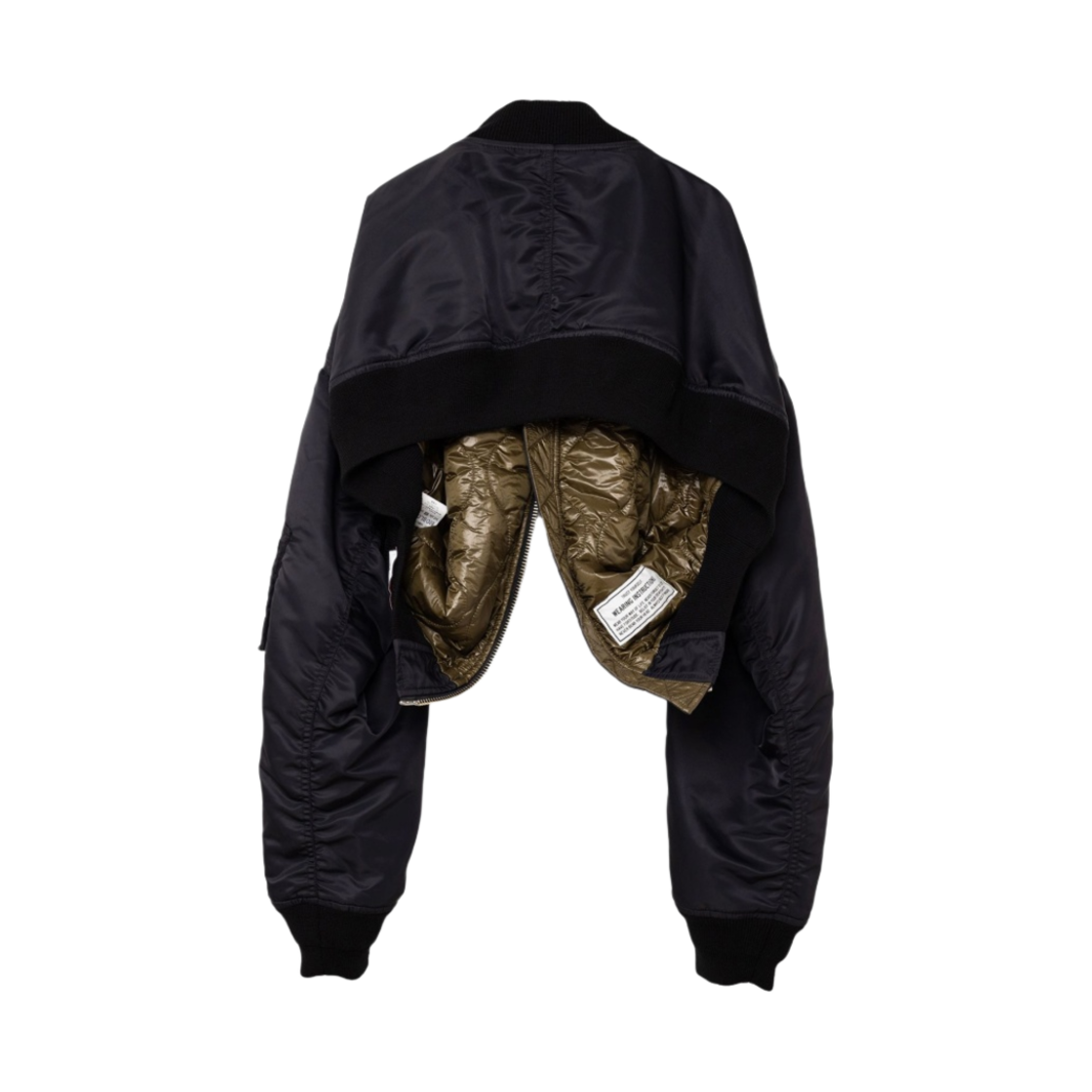 (W) 메종 미하라 야스히로 크롭 MA-1 블랙((W) Maison Mihara Yasuhiro Cropped MA-1 Black) - 2