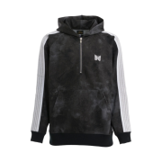 Needles x Nubian Half-Zip Track Jacket Poly Tie Dye Black - Nubian Exclusive