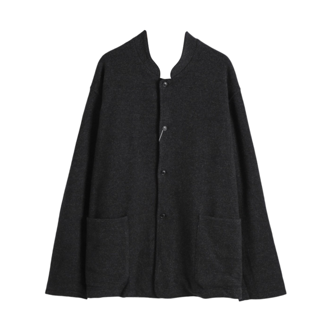 코모리 캐시미어 스탠드 칼라 니트 자켓 차콜 - 24AW(Comoli Cashmere Stand Collar Knit Jacket Charcoal - 24AW)