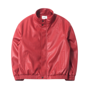 QT8 Garments TL Synthetic Leather Hidden Jacket Red