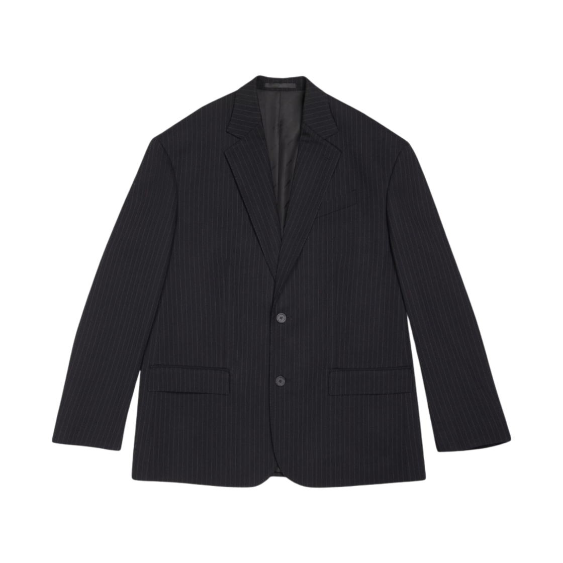 발렌시아가 핀스트라이프 테일러링 트윌 오버사이즈 자켓 블랙(Balenciaga Pinstripe Tailoring Twill Oversized Jacket Black) - 1