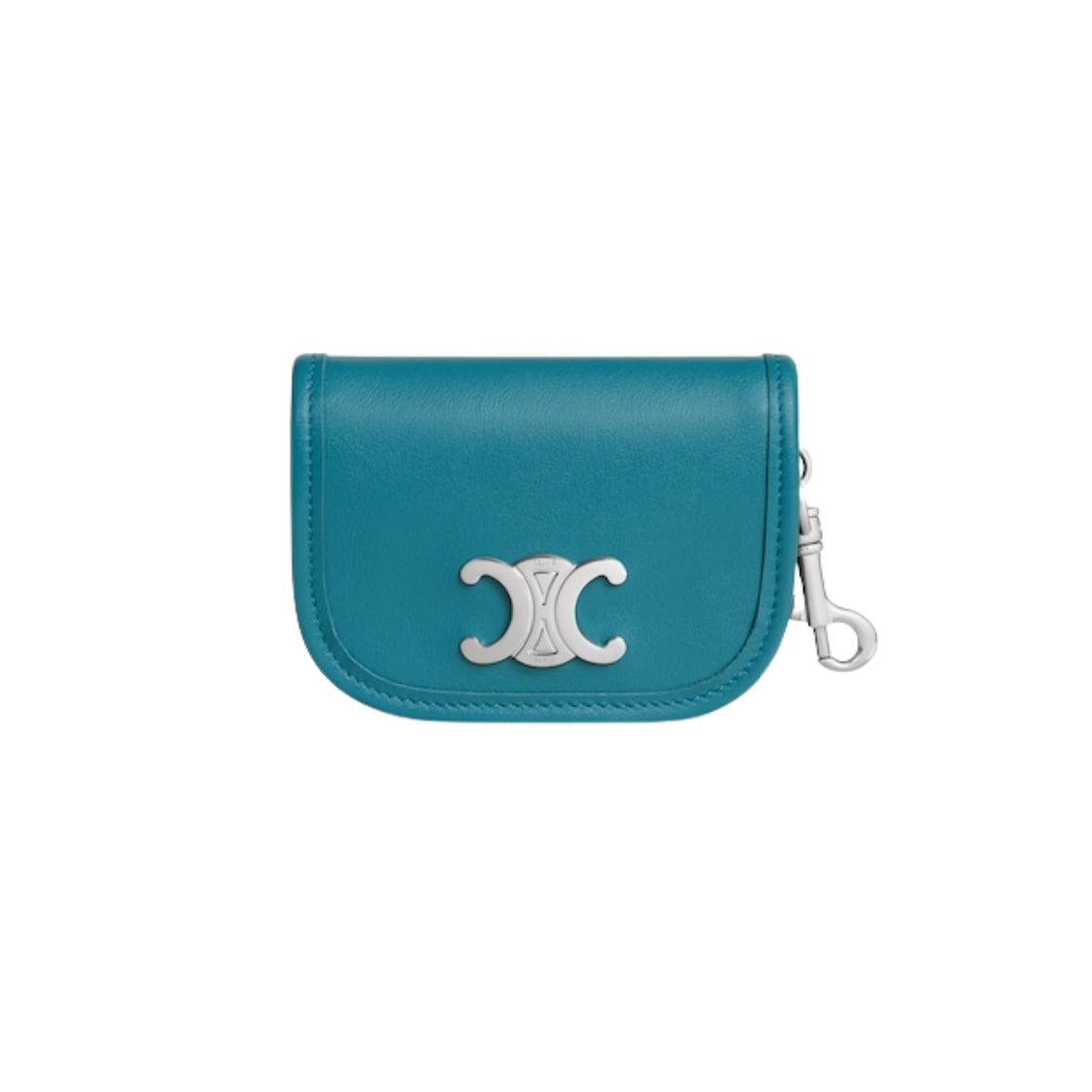 10P403DQ1-06CT Celine Nano Triomphe Keyring Besace in Soft Calfskin Cobalt