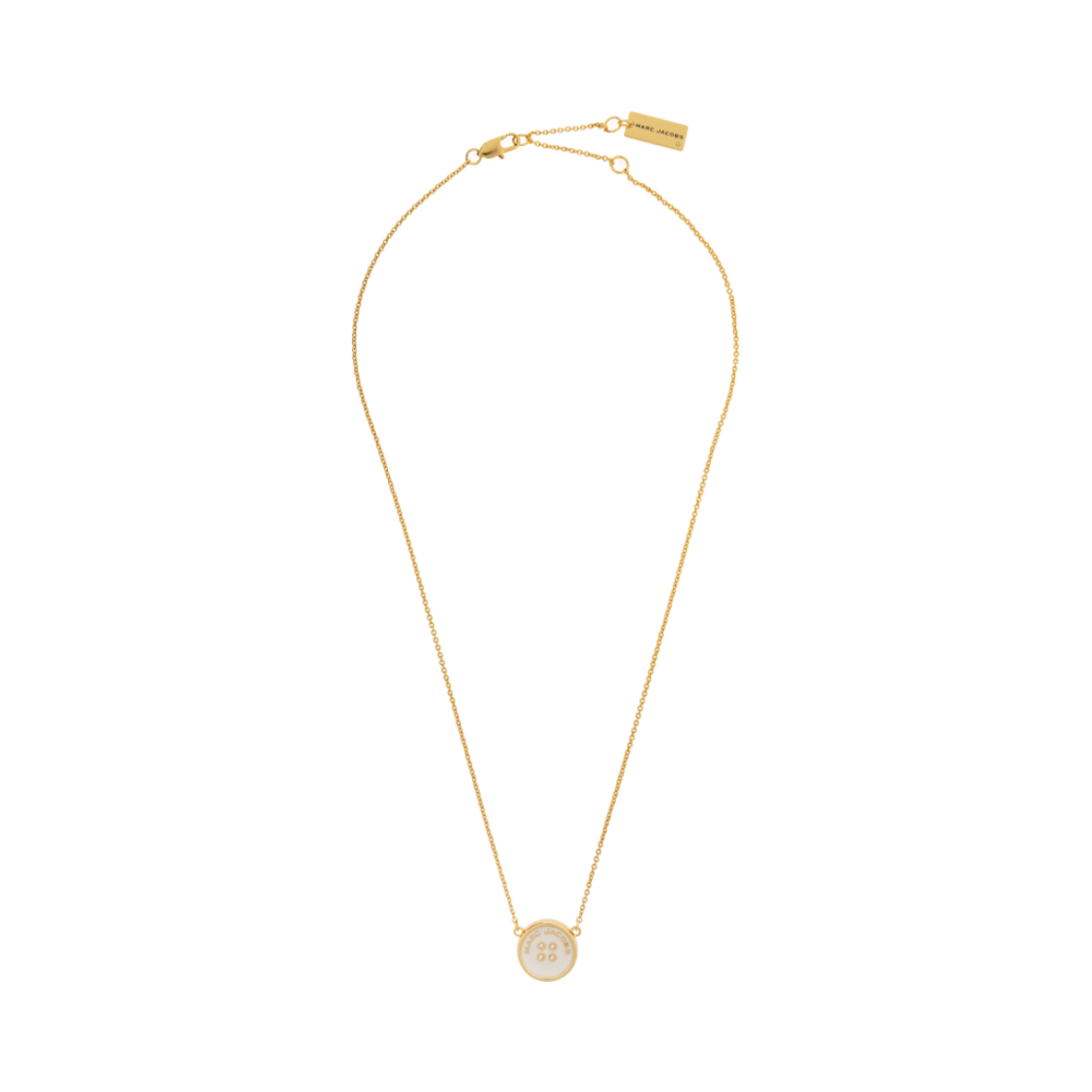 2R4JNC001J38-109 (W) Marc Jacobs The Button Pendant Necklace Gold Cream