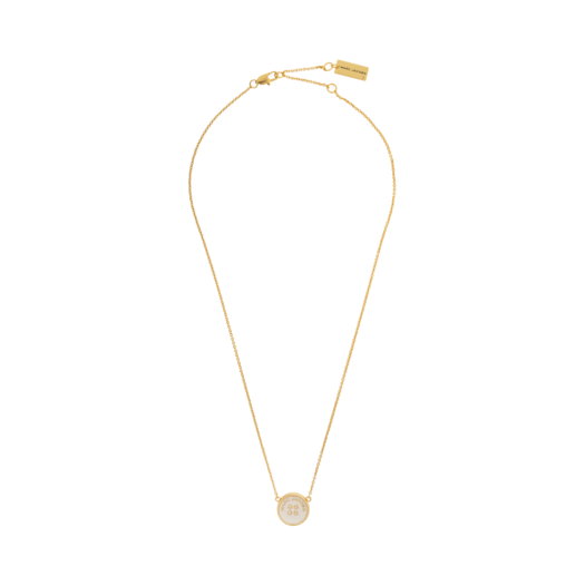 (W) Marc Jacobs The Button Pendant Necklace Gold Cream