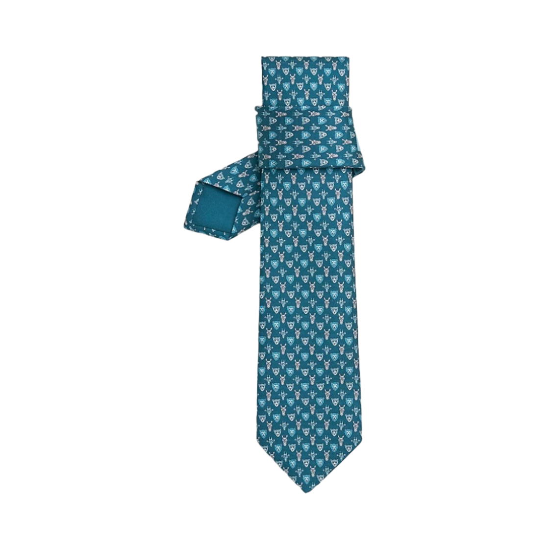 에르메스 타이 7 정글 패밀리 타이 블루 까나르 블루(Hermes Tie 7 Jungle Family Tie Bleu Canard Bleu) - 1