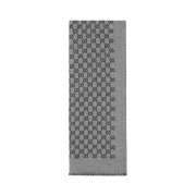 Gucci GG Jacquard Wool Muffler Dark Grey Black