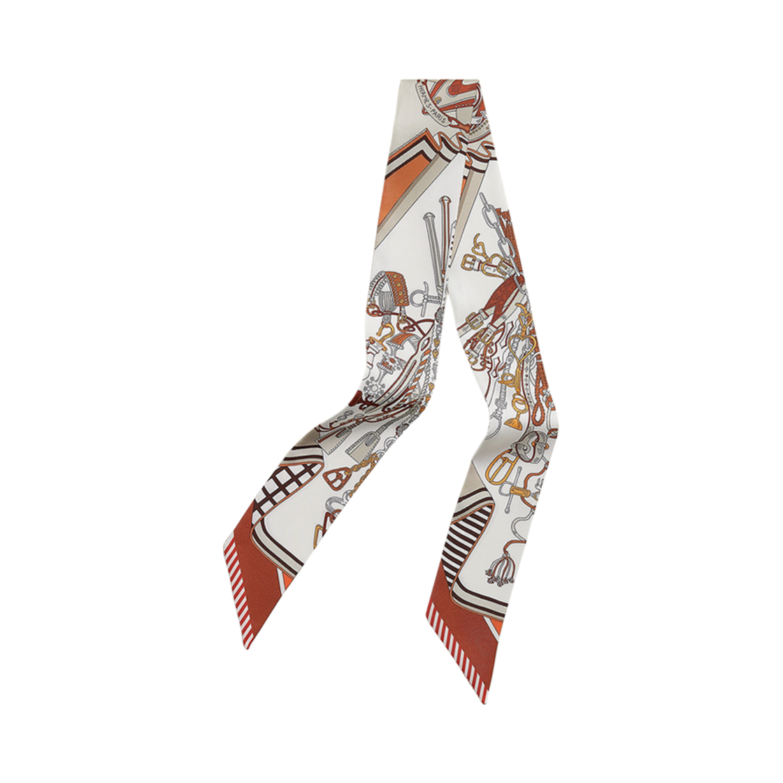 (W) 에르메스 부케 셀리에 트윌리 블랑 알장 에뚜쁘((W) Hermes Bouquets Sellier Twilly Blanc Alezan Etoupe) - 1
