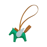 Hermes Rodeo Pegase PM Charm Milo Swift & Menthe Sesame Bleu Brume