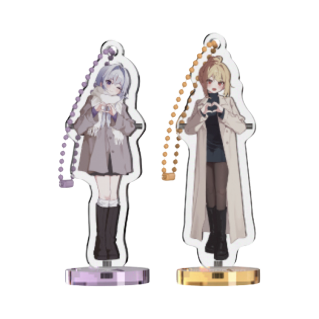 우왁굳 이세계 아이돌 x 두찜 스탠드 키링 세트 A(Woowakgood Isegye Idol x Twozzim Stand Keyring Set A)