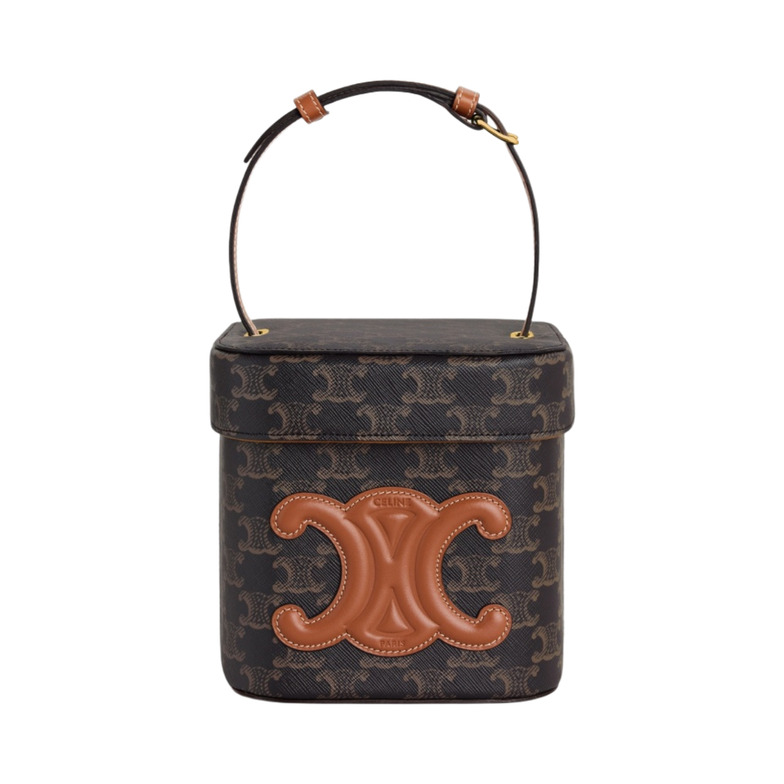 셀린느 트리옹프 캔버스 & 카프스킨 미디움 박스 레더 트리옹프 탄(Celine Medium Box Cuir Triomphe in Triomphe Canvas and Calfskin Tan) - 1