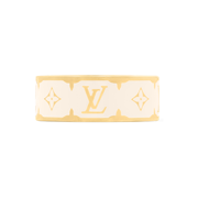 (W) Louis Vuitton Nanogram Enamel Ring S00 White Gold