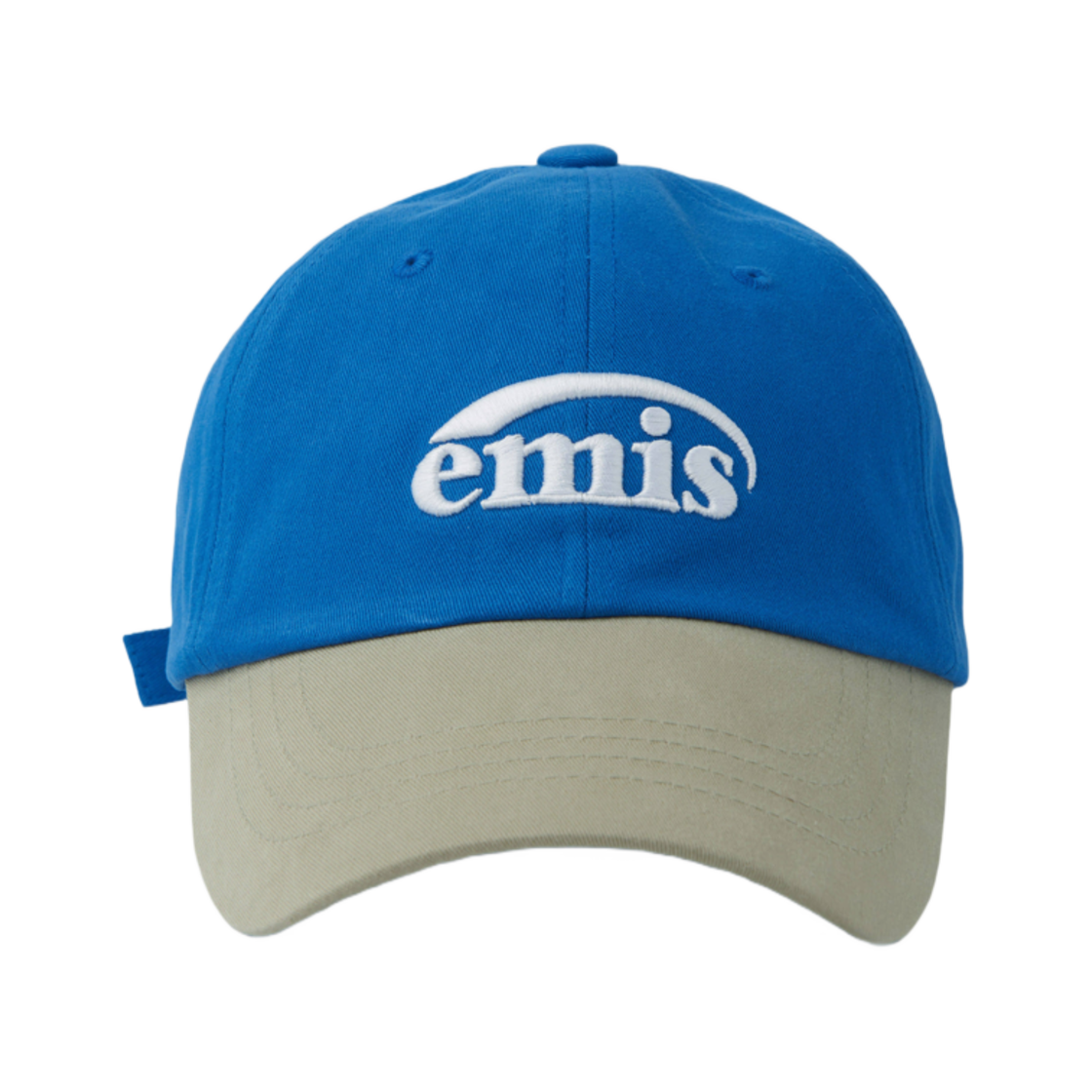 이미스 뉴 로고 믹스 볼캡 베이지 블루(Emis New Logo Mix Ball Cap Beige Blue)