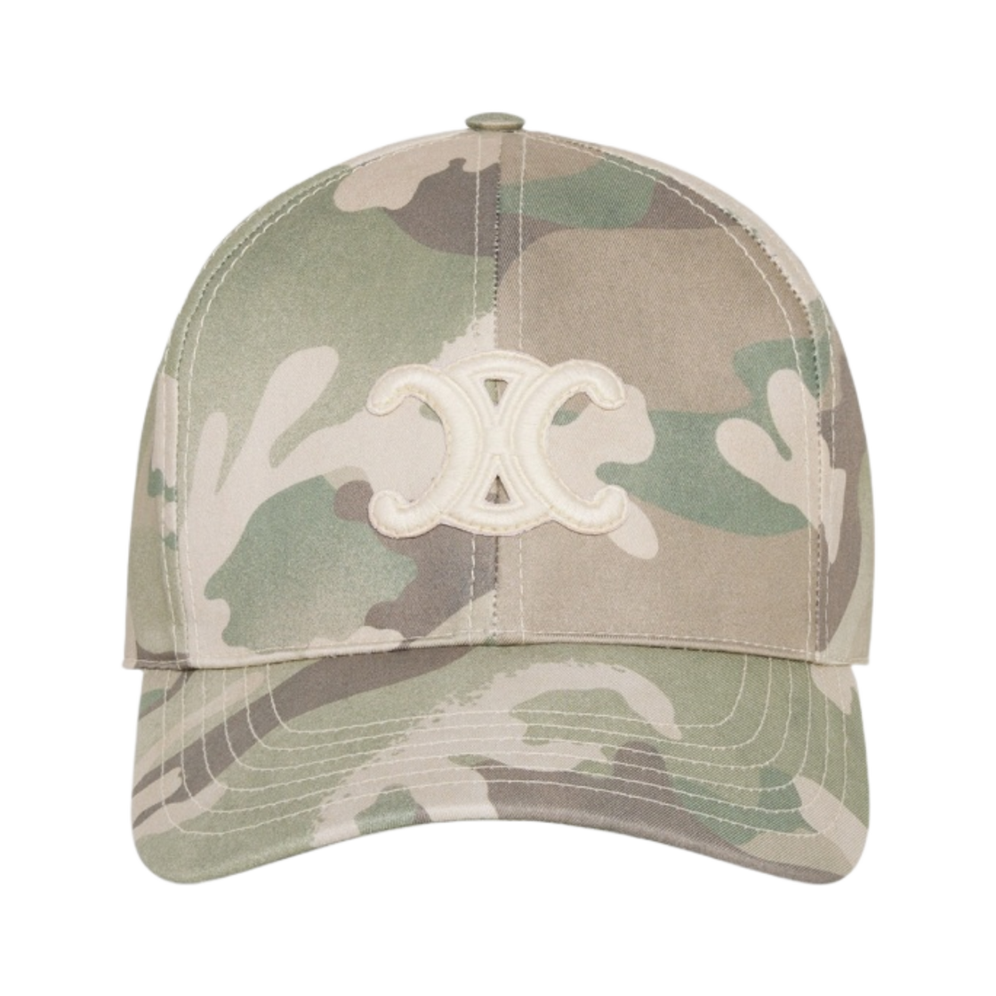 (W) 셀린느 카모플라쥬 코튼 베이스볼 캡 카모 클레어((W) Celine Baseball Cap in Camouflage Cotton Camo Clair) - 1