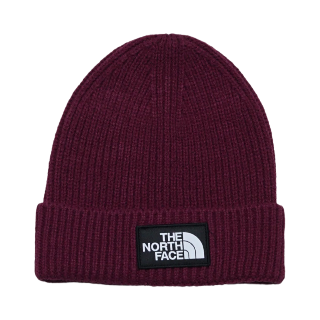 NF0A3FJX The North Face Logo Box Cuffed Beanie Bordeaux