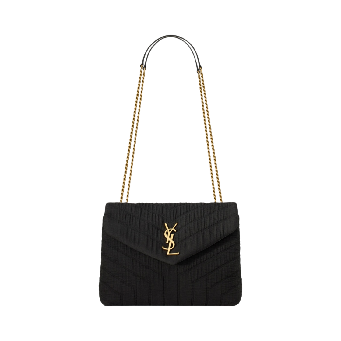 생로랑 루루 스몰 퀼티드 Y 코튼 블랙(Saint Laurent Loulou Small in Quilted Y Cotton Black) - 1