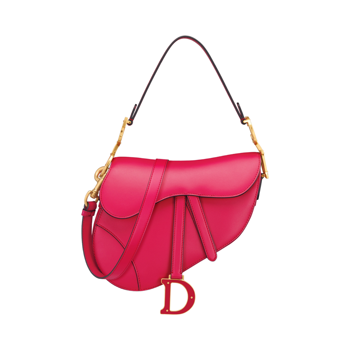 디올 새들 백 스트랩 패션 핑크(Dior Saddle Bag With Strap Passion Pink) - 1