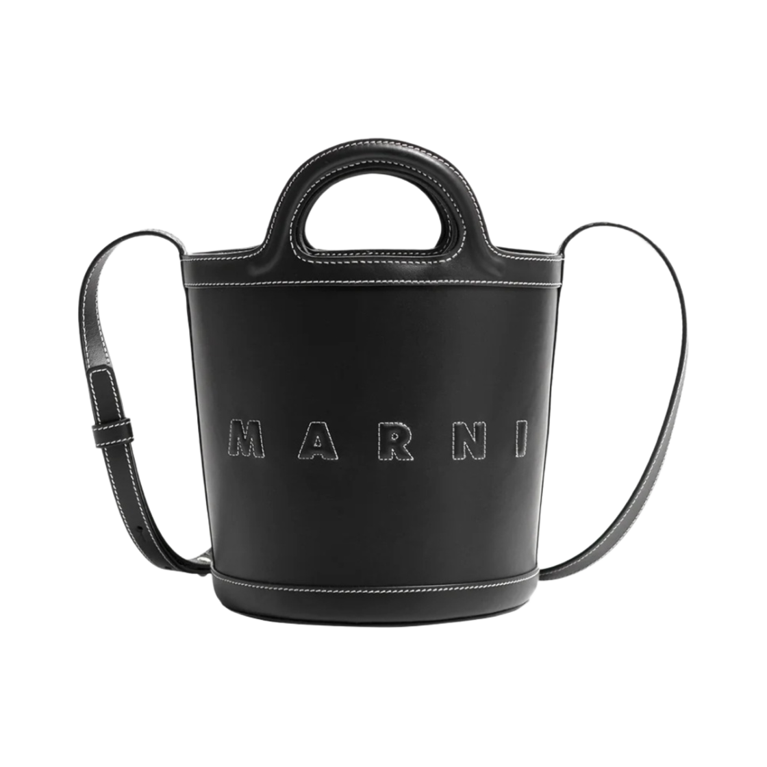 마르니 레더 트로피칼리아 스몰 버킷백 블랙(Marni Leather Tropicalia Small Bucket Bag Black)
