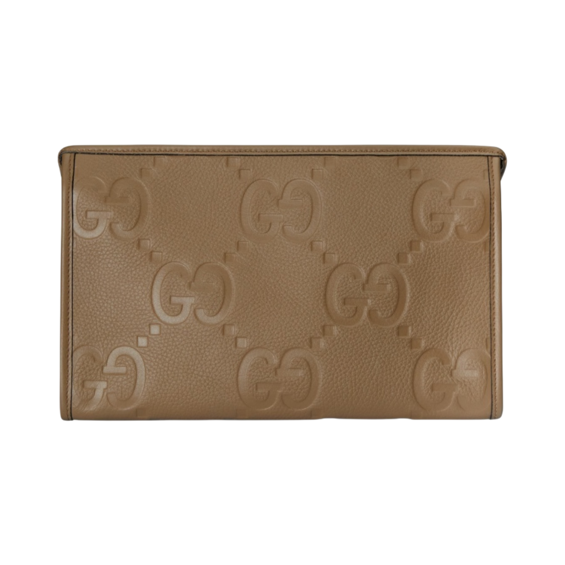 구찌 점보 GG 파우치 토프 레더(Gucci Jumbo GG Pouch Taupe Leather) - 1