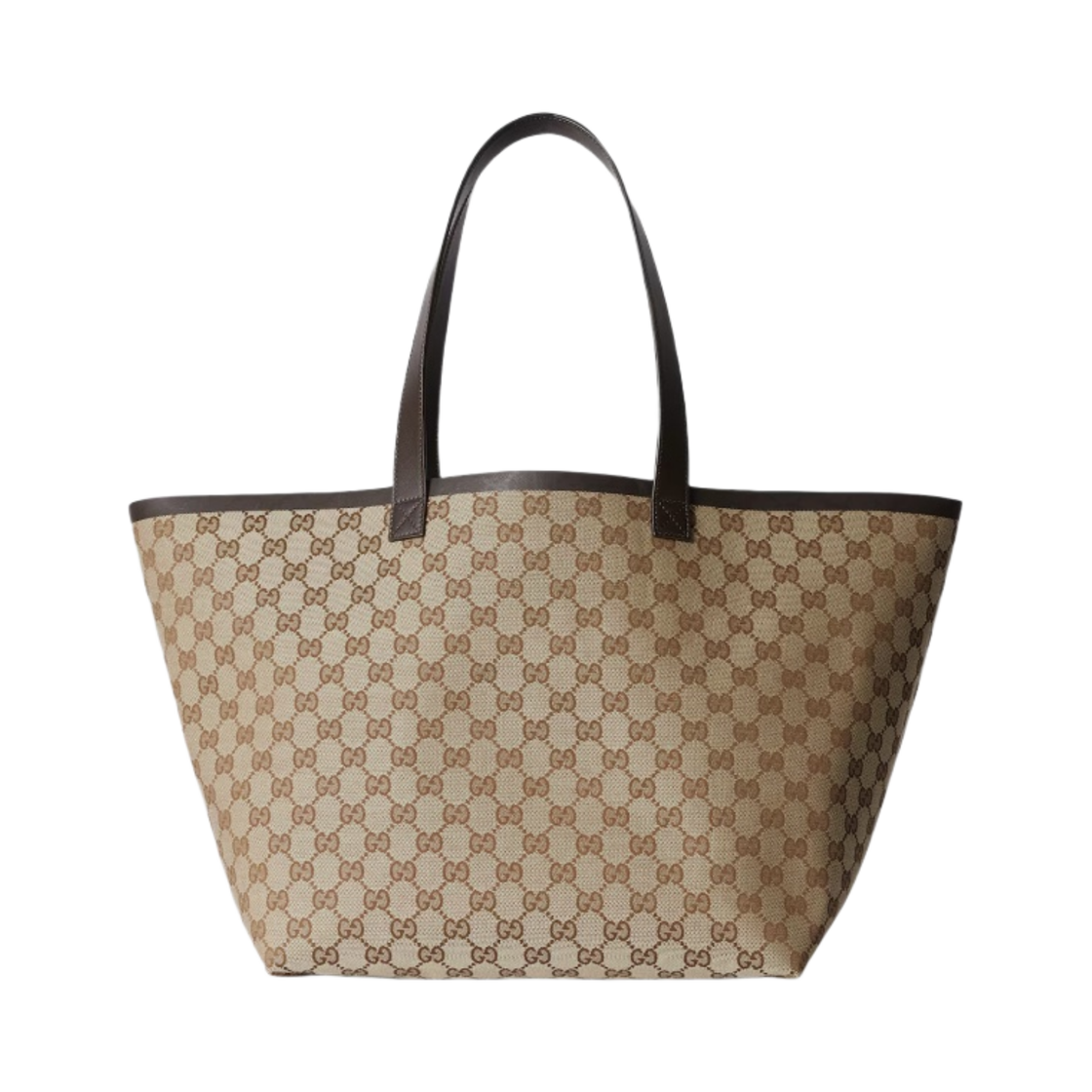 788203-FADH3-9786 Gucci Original GG Medium Tote Bag Beige Ebony Brown