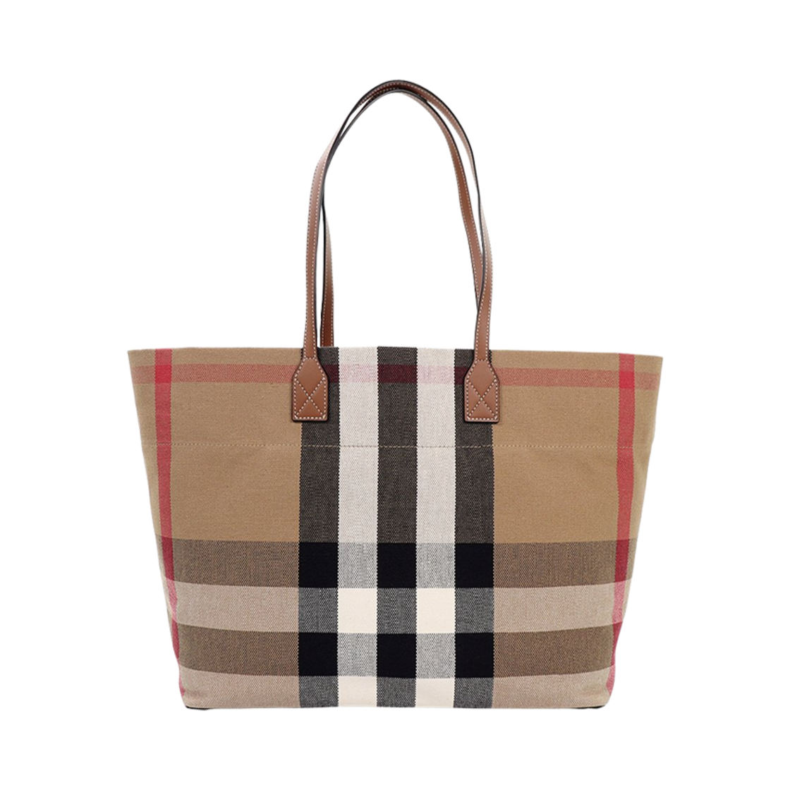 8084047 Burberry London Check Canvas Medium Tote Bag Beige