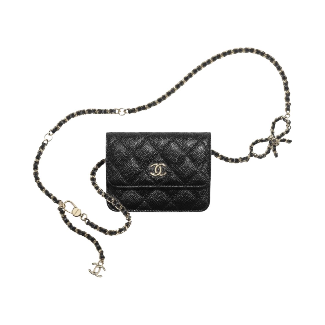 샤넬 벨트백 그레인드 카프스킨 & 골드 메탈 블랙