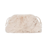 COS Cavatelli Mini Clutch Faux Fur Off White
