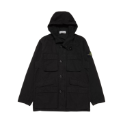 Stone Island 42306 Tela Cotone Lino Fiammato TC Garment Dyed Field Jacket Black - 22SS