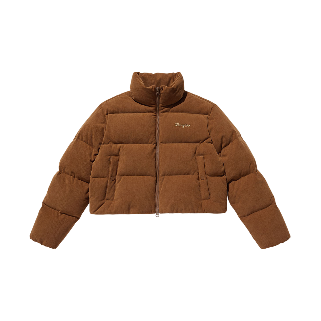 랭글러 우먼 코듀로이 크롭 푸퍼 덕 다운 브라운(Wrangler (W) Corduroy Puffer-Down Jumper Brown)