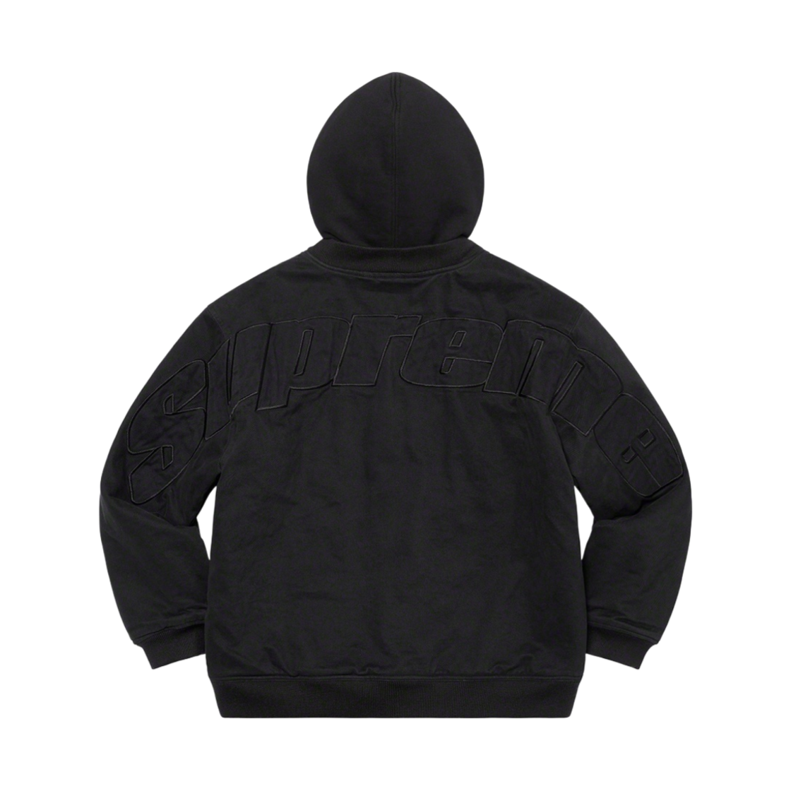 - Supreme Hooded Twill Varsity Jacket Black - 22SS - 대표 이미지 #1