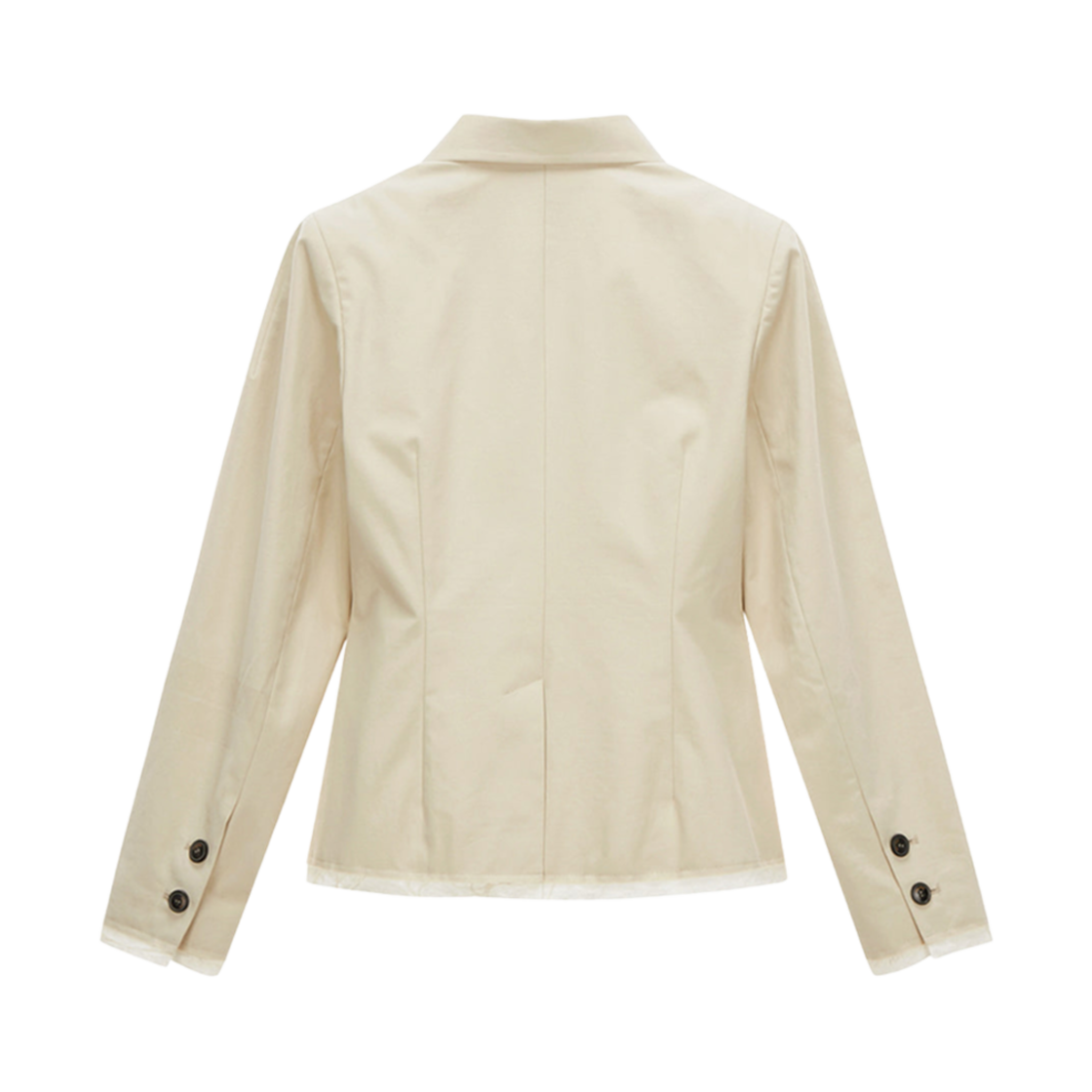 (W) 마뗑킴 로우 커팅 숏 라인 자켓 베이지((W) Matin Kim Raw Cutting Short Line Jacket Beige) - 2