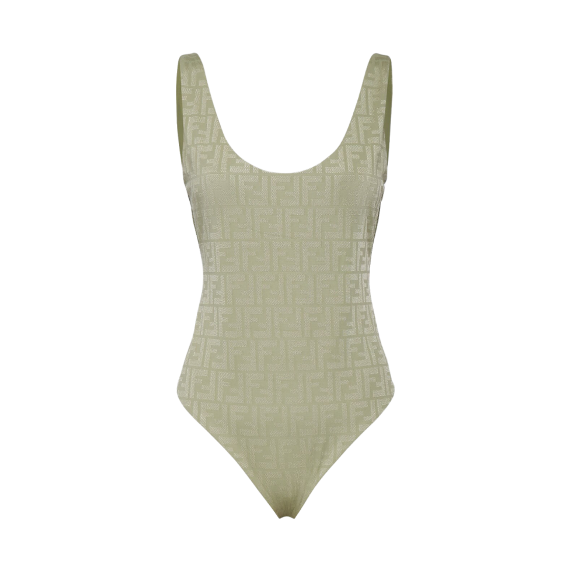 (W) 펜디 라이크라 원피스 스윔수트 그린((W) Fendi Lycra One-Piece Swimsuit Green) - 1