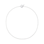 Numbering Pearl Toggle Necklace 6mm White