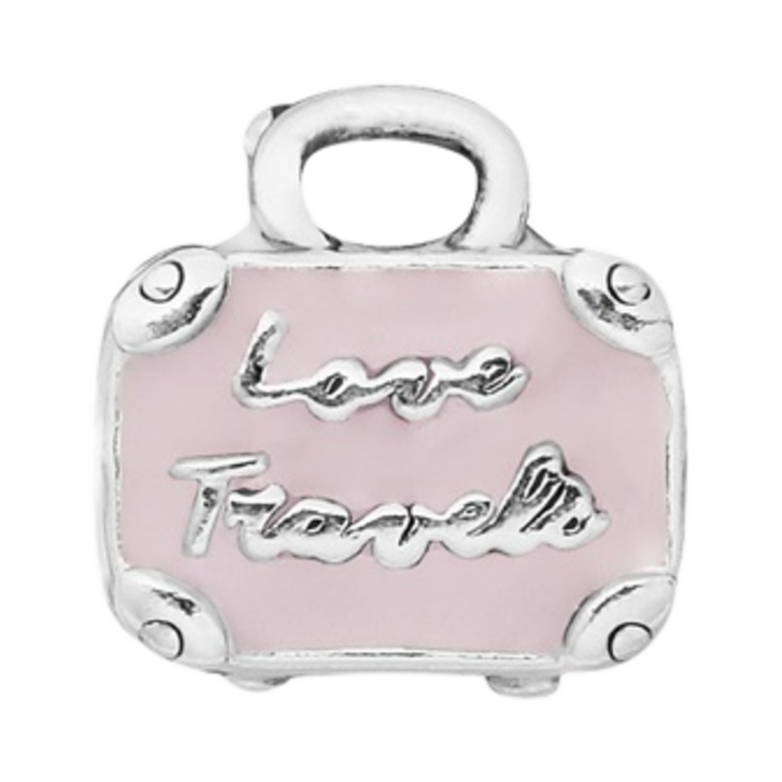 (W) 판도라 트래블 백 참 스털링 실버 핑크((W) Pandora Travel Bag Charm Sterling Silver Pink) - 1