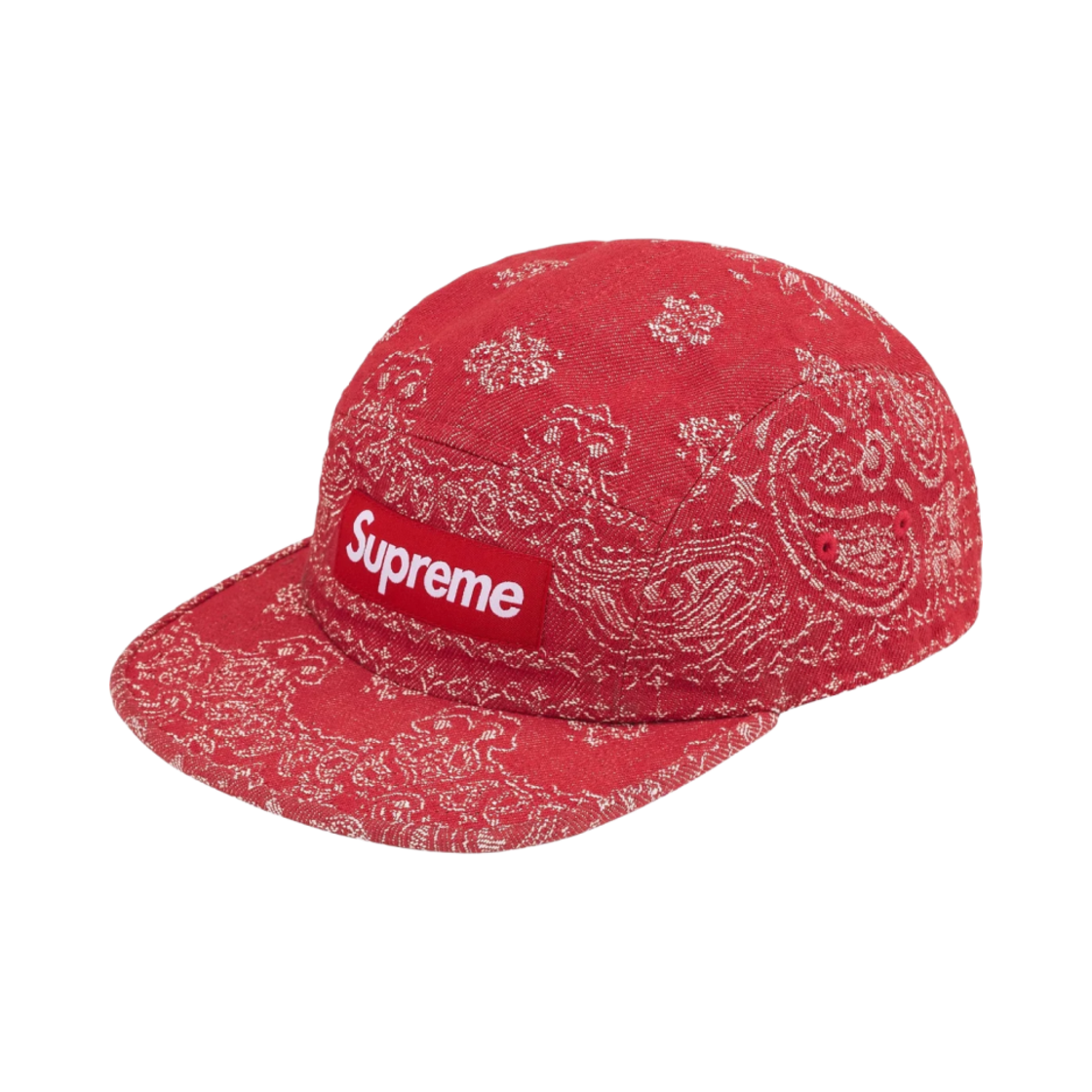 슈프림 반다나 자카드 데님 캠프캡 레드 - 25SS(Supreme Bandana Jacquard Denim Camp Cap Red - 25SS)