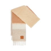 (W) Loewe Muffler in Mohair and Wool Light Beige Multicolor