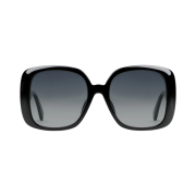 (W) Gucci Web Detail Special Fit Square Sunglasses Black