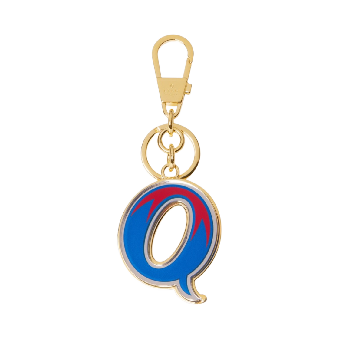 구찌 레터 Q 플렉시글라스 키체인 브라이트 블루 레드(Gucci Letter Q Plexiglas Keychain Bright Blue Red) - 1