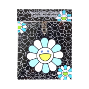 Kaikai Kiki Flower Rubber Keyring Light Blue White