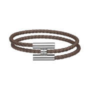 Hermes Tournis Tresse Bracelet Swift Calfskin Palladium & Etain