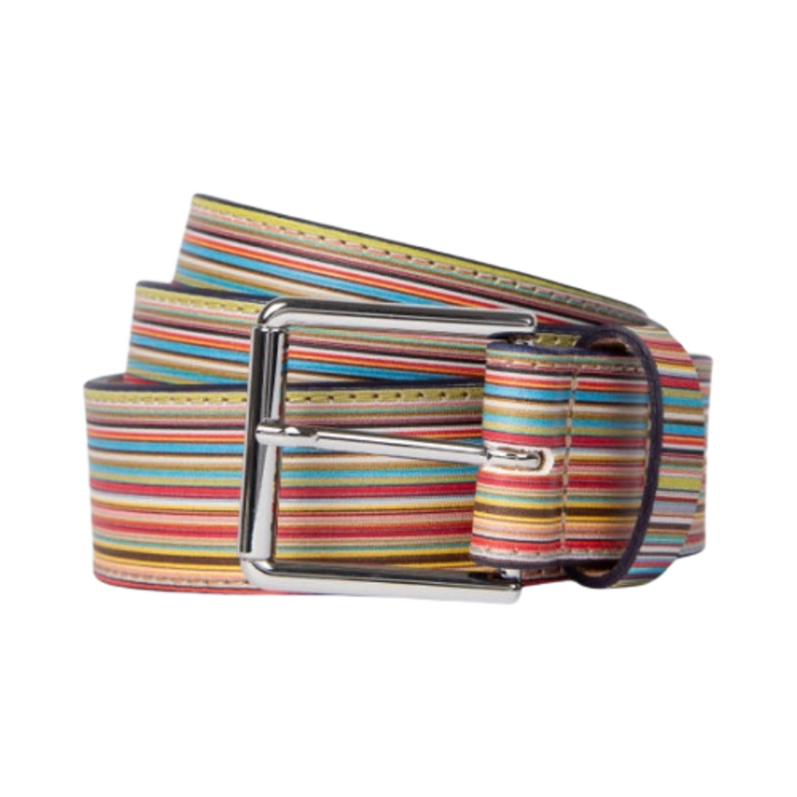 폴 스미스 시그니쳐 스트라이프 레더 벨트 멀티 컬러(Paul Smith Signature Stripe Leather Belt Multi Color) - 1