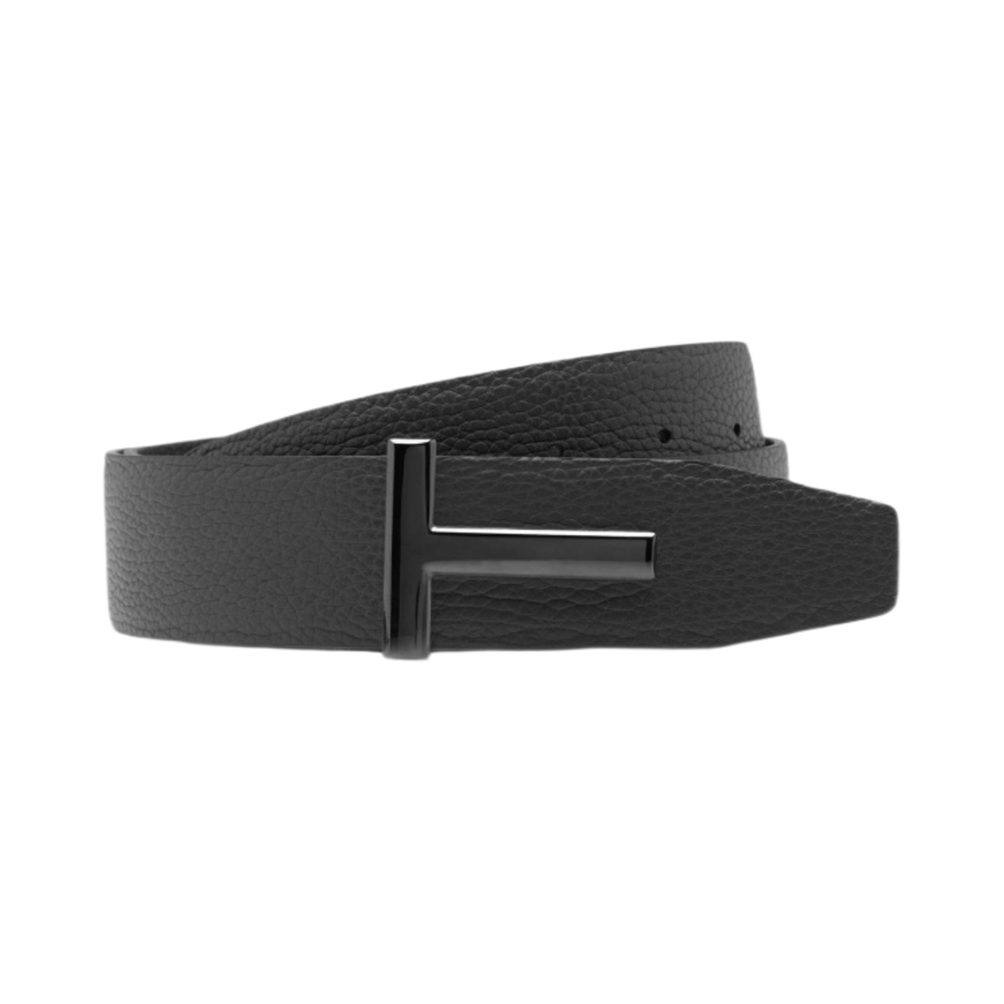 TB178-LCL236L-1N001 Tom Ford Grain Leather T Icon Belt Black